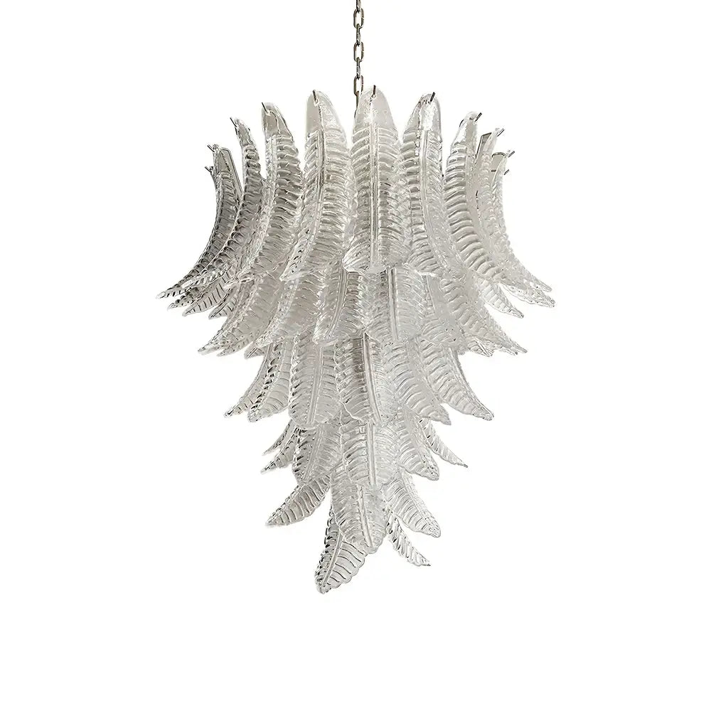 Gorgeous Murano Felci Transparent Glass Chandelier 33.5"