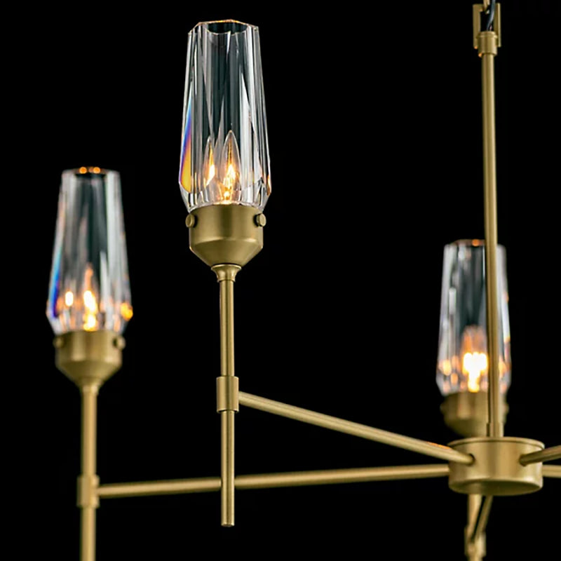 Modern Art Glass Luma 5 Arm Chandelier