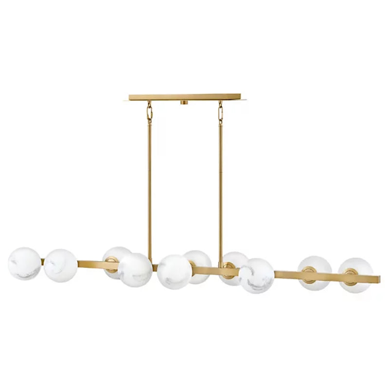 Art Glass Ball Selene Linear Chandelier