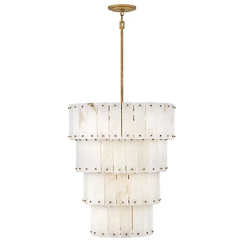 Simone Alabaster Round 4-Tier Chandelier