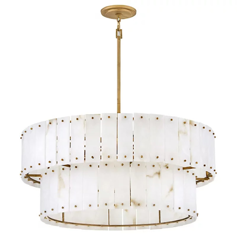 Simone Alabaster Drum 2-Tier Chandelier