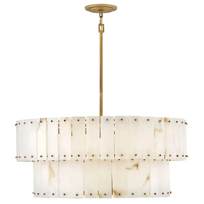 Simone Alabaster Drum 2-Tier Chandelier