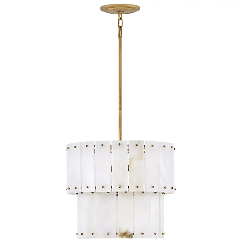 Simone Alabaster Round 2-Tier Chandelier