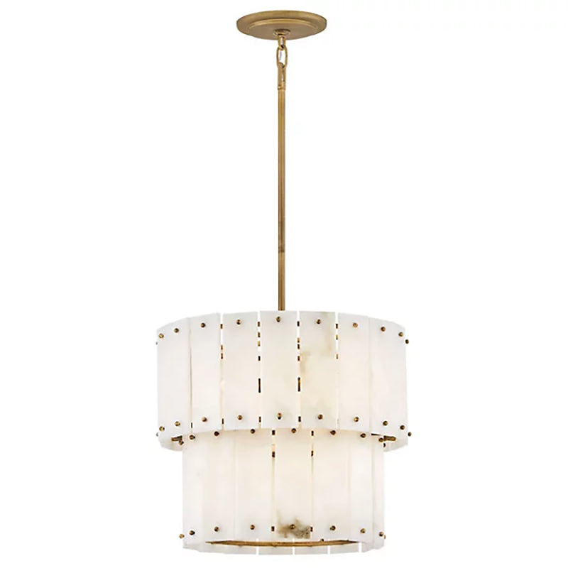 Simone Alabaster Round 2-Tier Chandelier