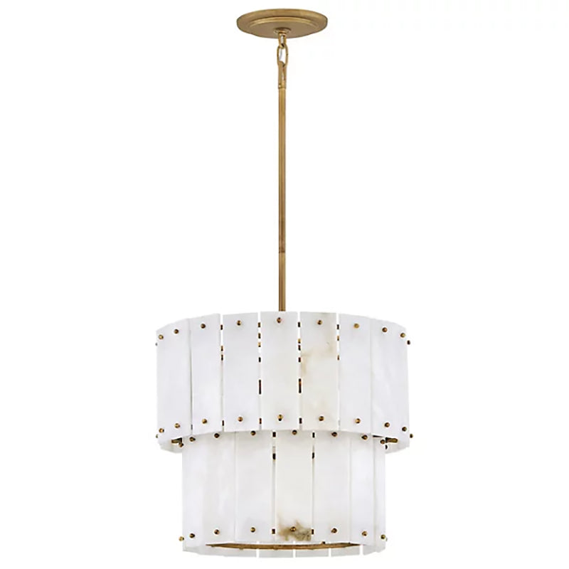 Simone Alabaster Round 2-Tier Chandelier