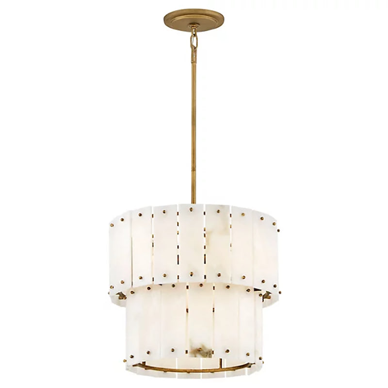 Simone Alabaster Round 2-Tier Chandelier