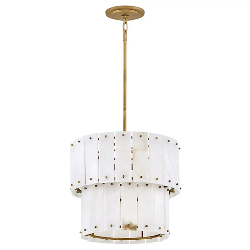 Simone Alabaster Round 2-Tier Chandelier