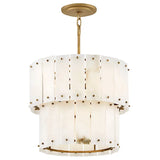 Simone Alabaster Round 2-Tier Chandelier