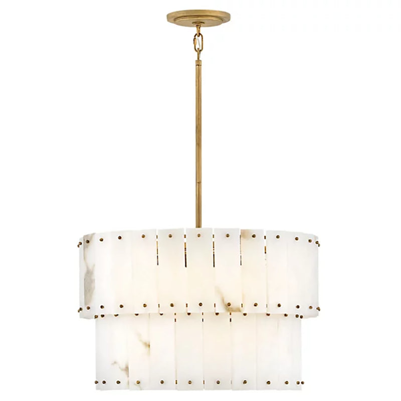 Simone Alabaster Round 2-Tier Chandelier