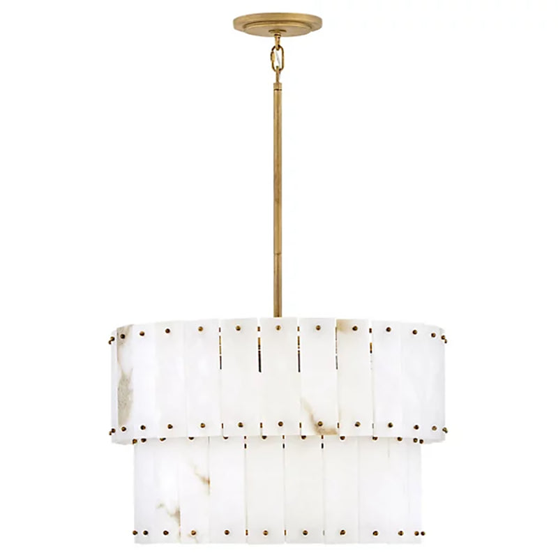 Simone Alabaster Round 2-Tier Chandelier