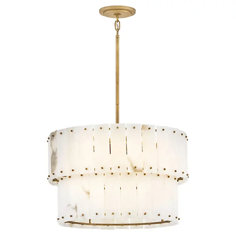 Simone Alabaster Round 2-Tier Chandelier