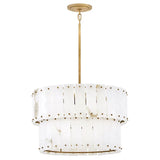 Simone Alabaster Round 2-Tier Chandelier