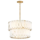 Simone Alabaster Round 2-Tier Chandelier