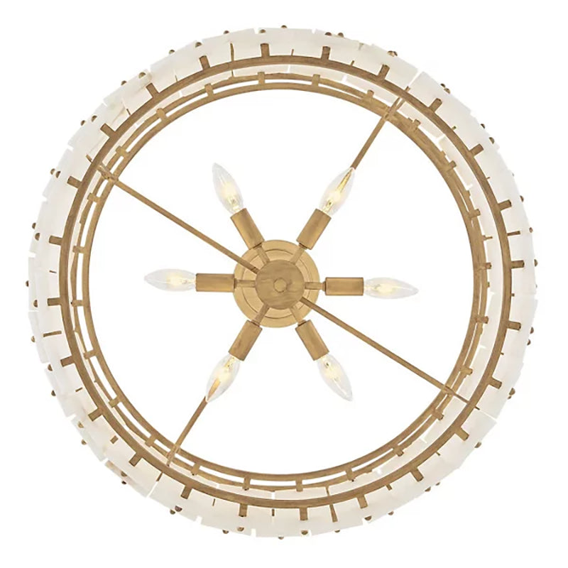 Simone Alabaster Round 2-Tier Chandelier