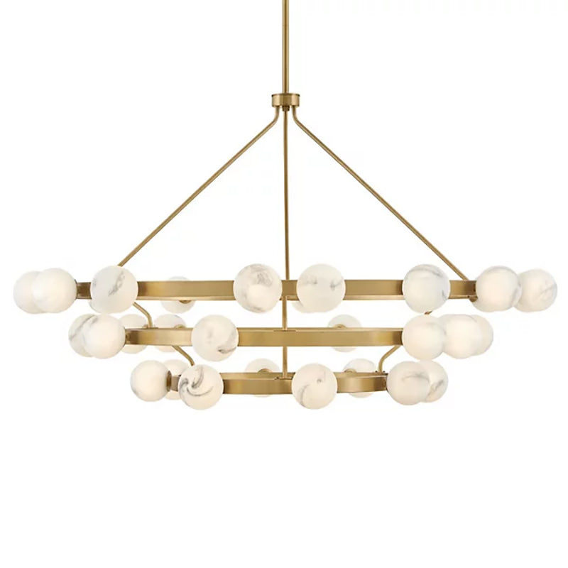 Art Glass Ball Selene Multi Tier Chandelier