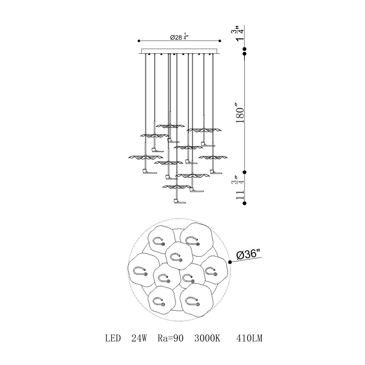 Lagatto Round Chandelier 9-Light