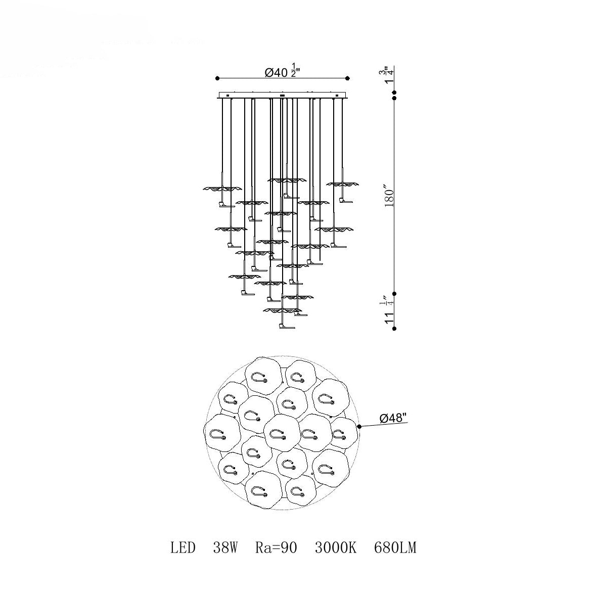 Lagatto Round Chandelier 16-Light