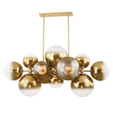 Art Glass Spherical Shade Kyoto Linear Chandelier