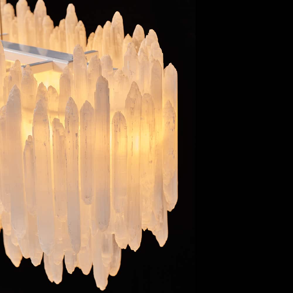 Art Selenite Layer Rectangular Chandelier