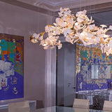 Gingko Chandelier G USE White and Gold