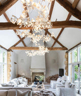 Gingko Chandelier G USE White and Gold