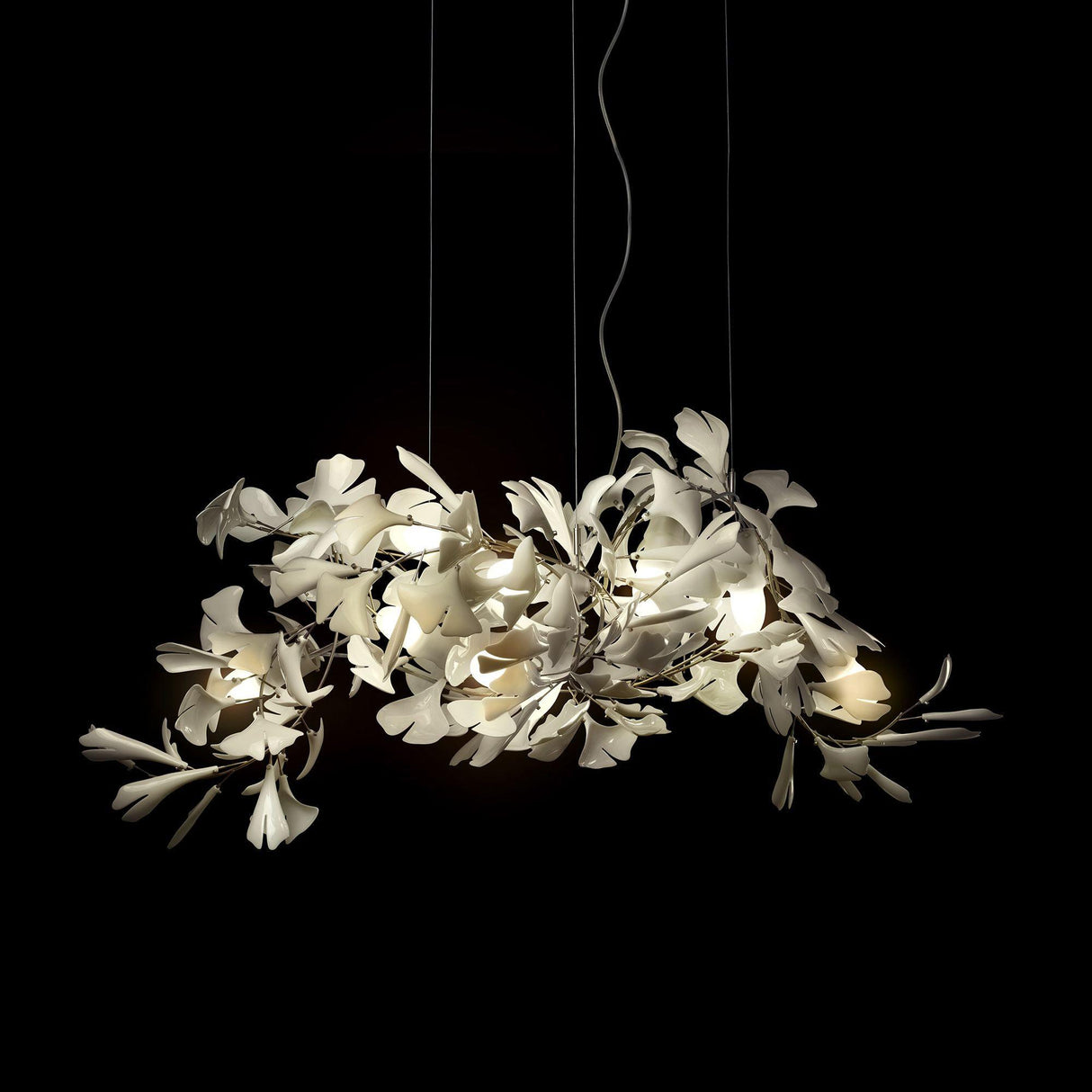 Gingko Chandelier G USE White and Gold