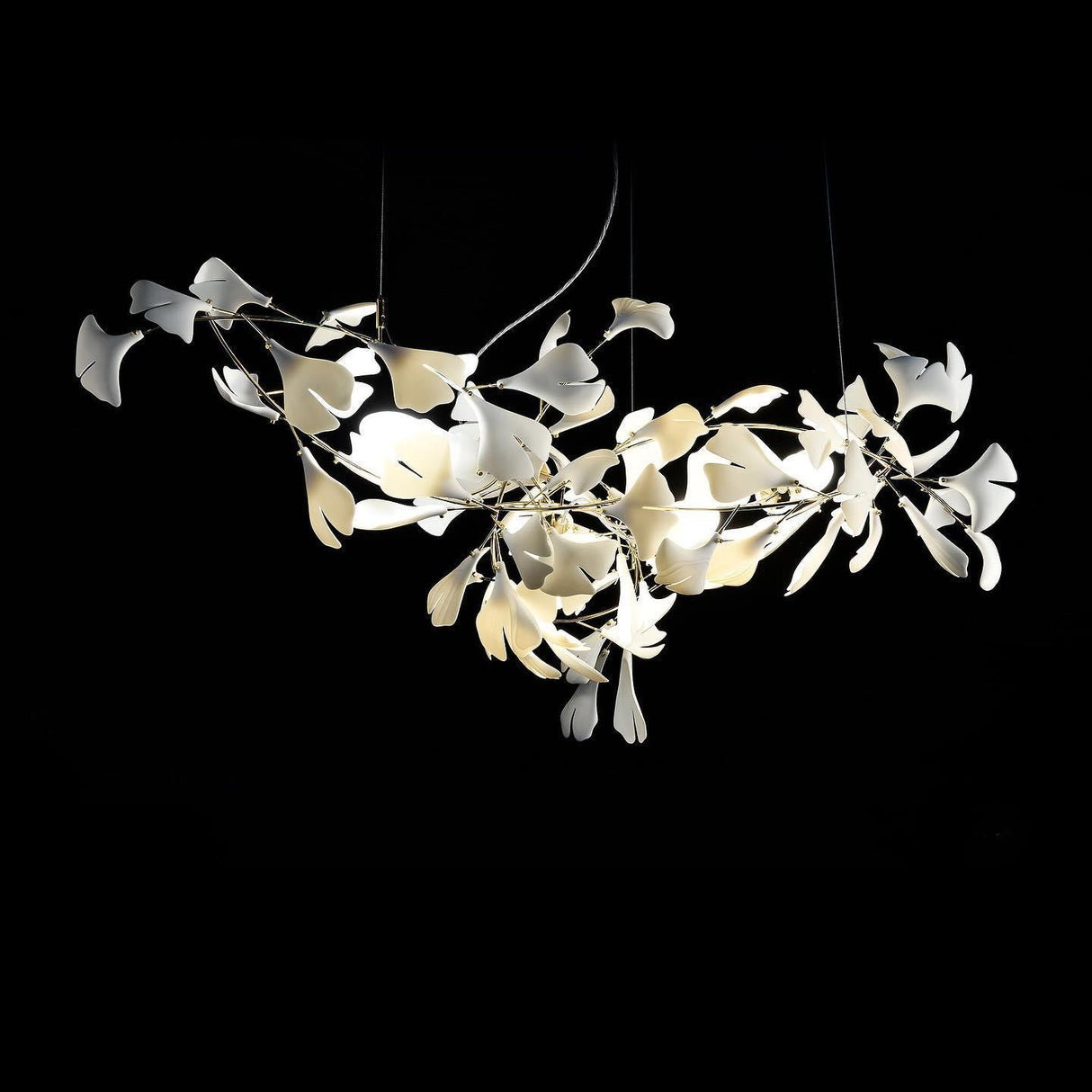 Gingko Chandelier G USE White and Gold