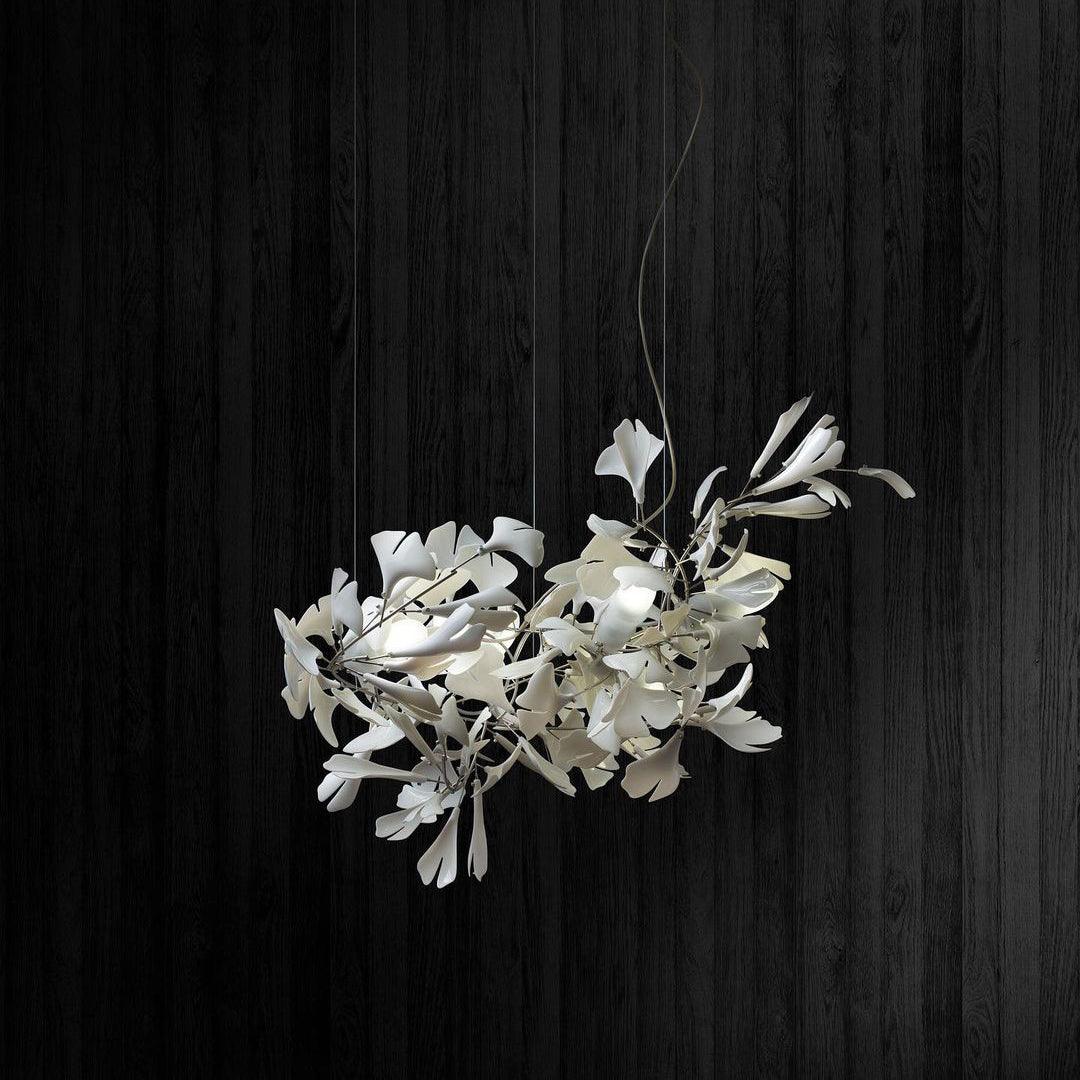 Gingko Chandelier G USE White and Gold