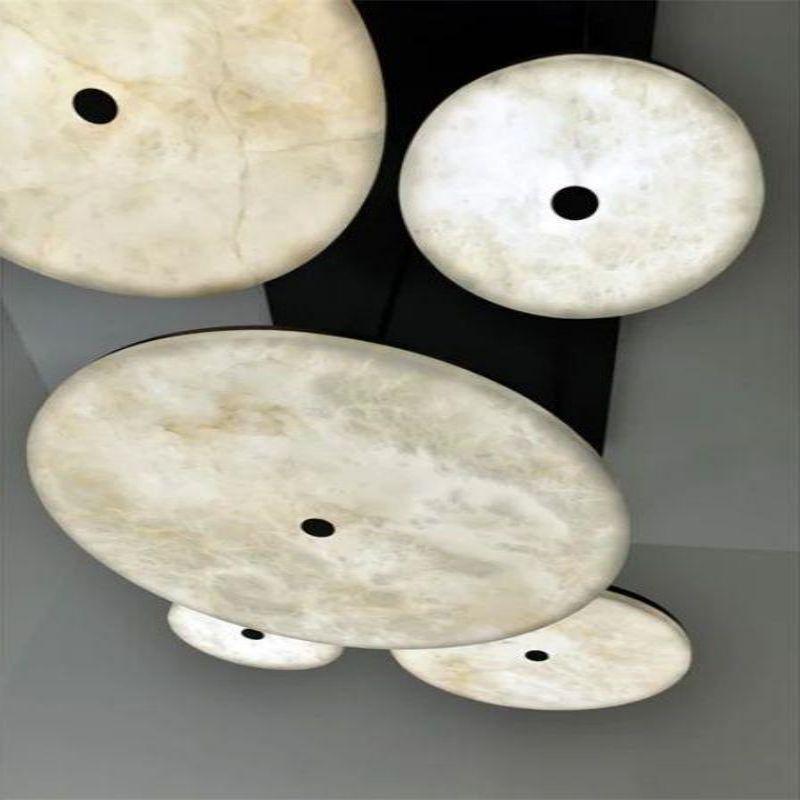 Theseus Alabaster Anne Mini Round Pendant Light