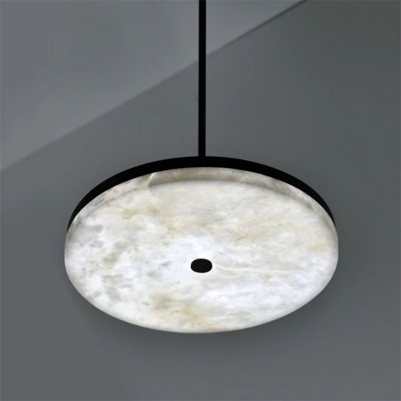 Theseus Alabaster Anne Mini Round Pendant Light