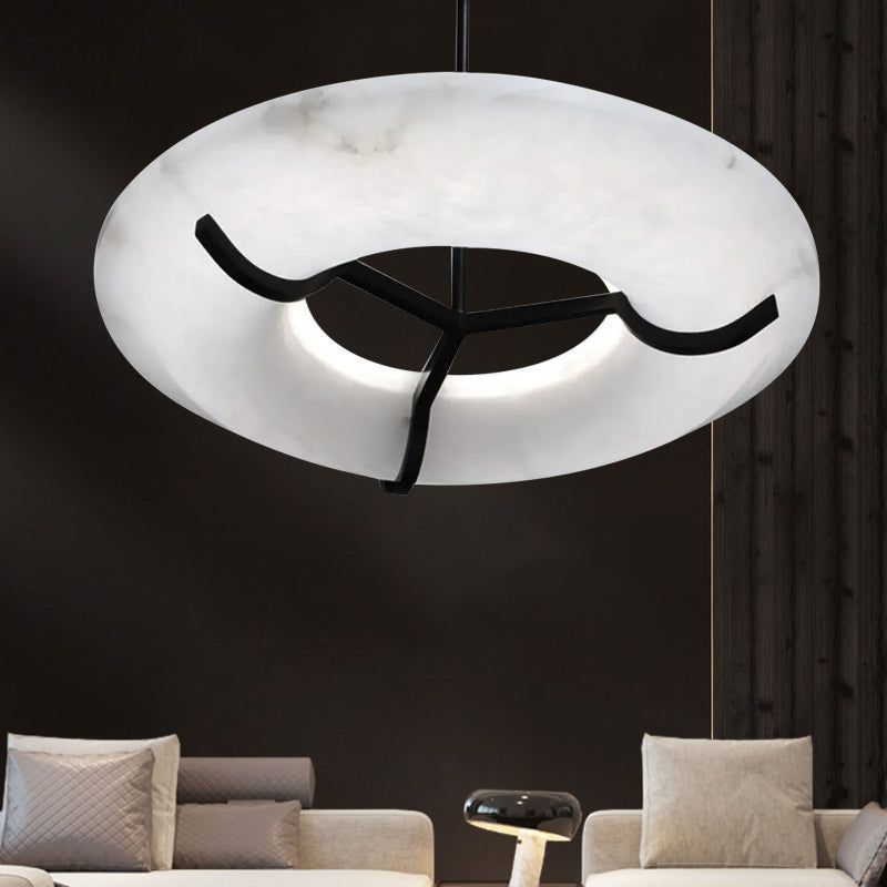 Modern Round Alabaster Chandelier 23'' 31'' 39''