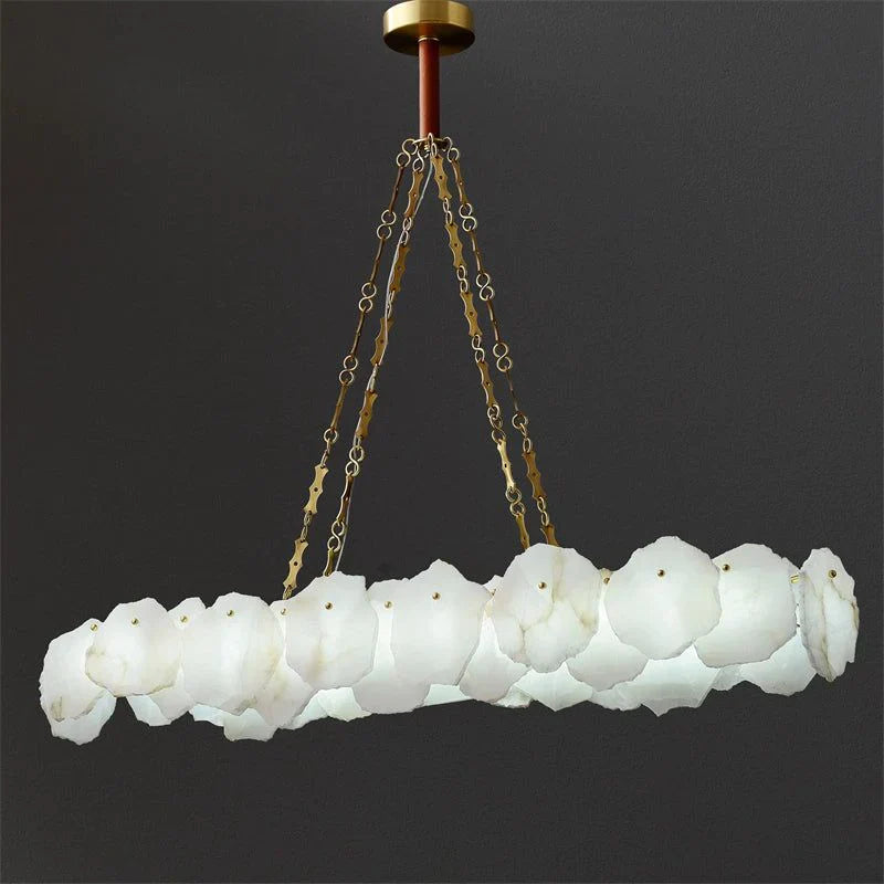 Theseus Alabaster Modern Snowflake Linear Chandelier 47'' 62''