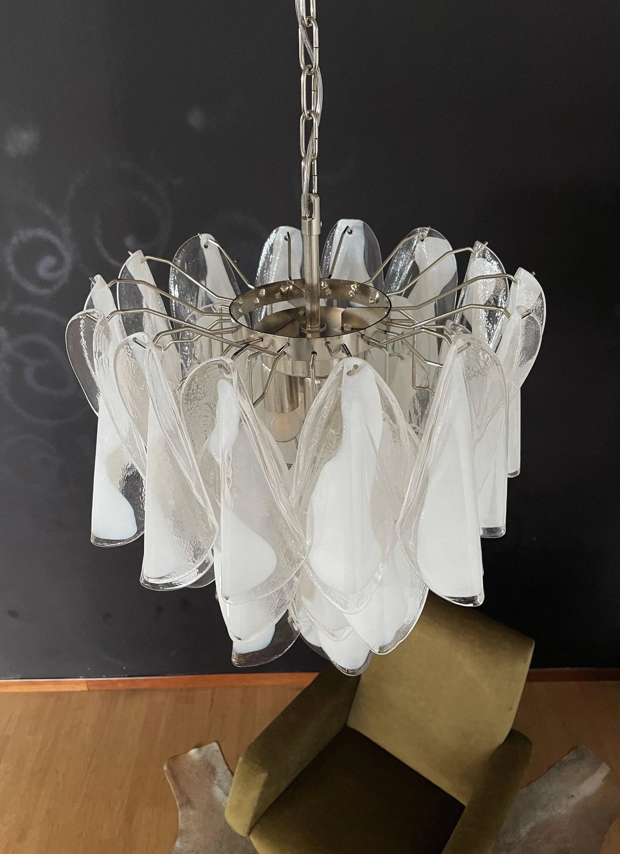 Vintage Murano Rondini Glass Chandelier 21.7"