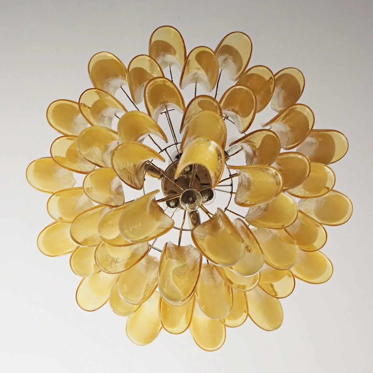 Vintage Caramels Glass Murano Petals Chandelier 26.6"