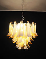 Vintage Caramels Glass Murano Petals Chandelier 26.6"