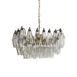 Elegant Murano Poliedri Trasparent Glass Chandelier 22"