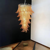 Murano Amber Felch Spiral Chandelier 27.5"