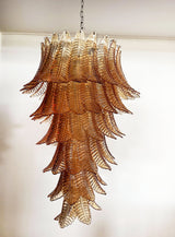 Murano Amber Felch Spiral Chandelier 27.5"