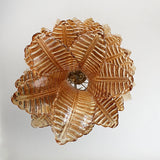 Murano Amber Felch Spiral Chandelier 27.5"