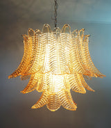 Murano Amber Ferns Glass Chandelier 31.5"