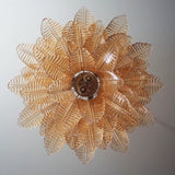 Murano Amber Ferns Glass Chandelier 31.5"