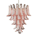 Vintage Pink Murano Glass Petals Chandelier 26"