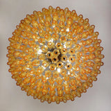 Murano Faceted Amber Glass Chandelier 35.4"