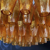 Murano Faceted Amber Glass Chandelier 35.4"