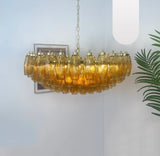 Murano Faceted Amber Glass Chandelier 35.4"