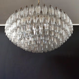 Murano Faceted Transparent Glass Chandelier 35.4"