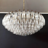 Murano Faceted Transparent Glass Chandelier 35.4"