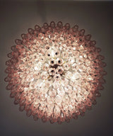 Murano Faceted Pink Glass Chandelier 35.4"