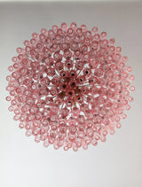 Murano Faceted Pink Glass Chandelier 35.4"