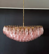 Murano Faceted Pink Glass Chandelier 35.4"